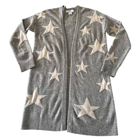 MAGASCHONI CASHMERE STAR LONG OPEN FRONT CARDIGAN SIZE SMALL - Picture 6 of 14